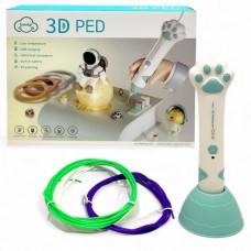 Іграшка 3D ручка (Зелена) (підставка, 3 кольори пластика в комплекті)