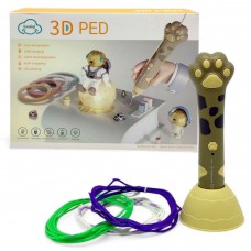 Іграшка 3D ручка (Котяча лапка) (підставка, 3 кольори пластика в комплекті)