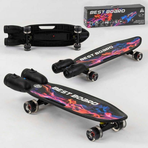 Скейтборд "Best Board" з музикою і димом, USB зарядка, акумуляторні батареї, колеса PU зі світлом 60х4 мм (Best Board)