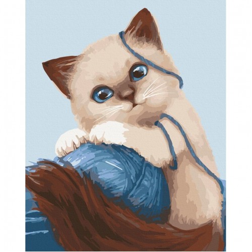 Картина по номерам "Игривый котенок" 30х40 см (art craft)