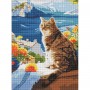 Алмазна мозаїка "Мрійливий котик", 30х40 см. (Ідейка)