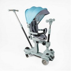 Самокат 5в1 Skyper(4) колеса PU125х40мм со светом, с капюшоном, поворотное сиденье, с ДОП. КОЛЕСАМИ, защитный бампер, в коробке