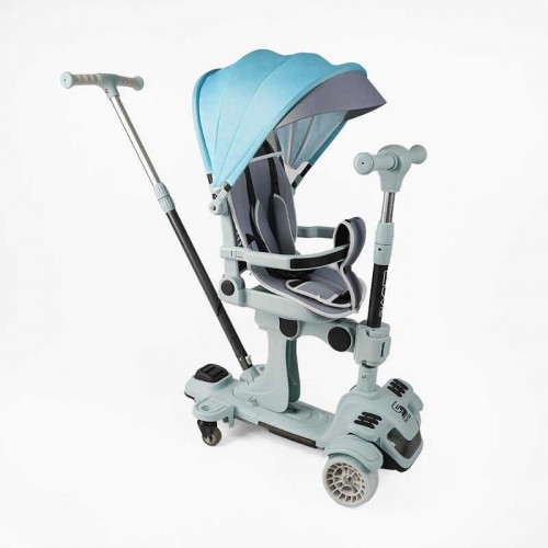 Самокат 5в1 Skyper(4) колеса PU125х40мм со светом, с капюшоном, поворотное сиденье, с ДОП. КОЛЕСАМИ, защитный бампер, в коробке (Skyper)