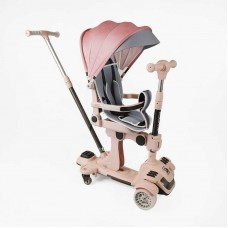 Самокат 5в1 Skyper(4) колеса PU125х40мм со светом, с капюшоном, поворотное сиденье, с ДОП. КОЛЕСАМИ, защитный бампер, в коробке