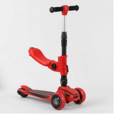Самокат трехколесный с сидением ST-18003 (6) Best Scooter, MAXI, складной алюминиевый руль, 3 колеса PU со светом, d=12 см