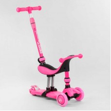Самокат-велобег 3в1 трехколесный BS-23180 (4) Best Scooter, 3 колеса PU со светом, сидение, амортизаторы, родительская ручка