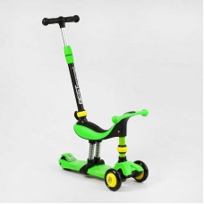 Самокат-велобег 3в1 трехколесный BS-30802 (4) Best Scooter, 3 колеса PU со светом, сидение, амортизаторы, родительская ручка