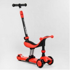 Самокат-велобег 3в1 трехколесный BS-71899 (4) Best Scooter, 3 колеса PU со светом, сидение, амортизаторы, родительская ручка