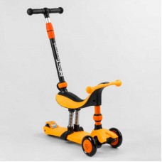 Самокат-велобег 3в1 трехколесный BS-50584 (4) Best Scooter, 3 колеса PU со светом, сидение, амортизаторы, родительская ручка