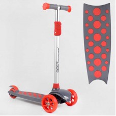Самокат трехколесный LK-52003 Best Scooter (4) СВЕТ ДЕКИ, КОЛЕС И ДИСКОВ, съёмный руль, передние колёса PU 120х35мм, задние колеса PU 80х30мм