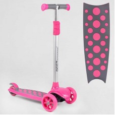 Самокат трехколесный LK-61022 Best Scooter (4) СВЕТ ДЕКИ, КОЛЕС И ДИСКОВ, съёмный руль, передние колёса PU 120х35мм, задние колеса PU 80х30мм