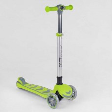 Самокат трехколесный 46987 (4) Best Scooter, САЛАТОВЫЙ, складной алюминиевый руль, 4 колеса PU со светом, d=12 см