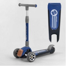 Самокат трехколесный RS-8999 (6) Best Scooter, СИНИЙ, складной алюминиевый руль, 3 колеса PU со светом, d=120*50мм