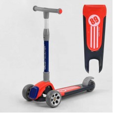 Самокат трехколесный RS-9119 (6) Best Scooter, КРАСНЫЙ, складной алюминиевый руль, 3 колеса PU со светом, d=120*50мм