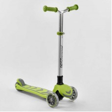 Самокат трехколесный Y-00436 (4) Best Scooter, САЛАТОВЫЙ, складной алюминиевый руль, 4 колеса PU со светом, d=12 см