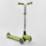 Самокат трехколесный Y-00436 (4) Best Scooter, САЛАТОВЫЙ, складной алюминиевый руль, 4 колеса PU со светом, d=12 см (Best Scooter)