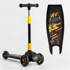 Самокат триколісний 15172 Best Scooter (1) СВІТЛО КОЛІС ТА ДИСКІВ, складене кермо, передні колеса PU 120х35мм, задні колеса PU 80х48мм