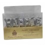 Свічки для торта літери "Happy Birthday" (срібло) (Color-it)