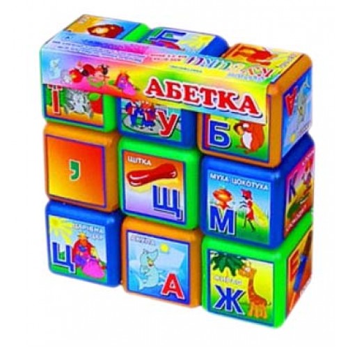 Кубики "Абетка" 9 штук (укр) (M.Toys)
