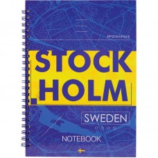 Блокнот на спіралі тверда обкл., А5, 96арк. Stockholm