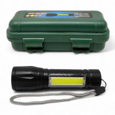 Ліхтарик світлодіодний (акмулятор, USB, пластиковий корпус, в коробці)