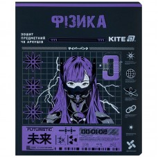Зошит предметн. 48 арк., кл., софт тач+УФ, Cyber, фізика