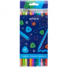 Карандаши цветные пластиковые, 12шт Kite Triangle