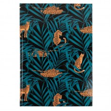 Книга записна А4, 96арк., кліт., Leopard, темно синя