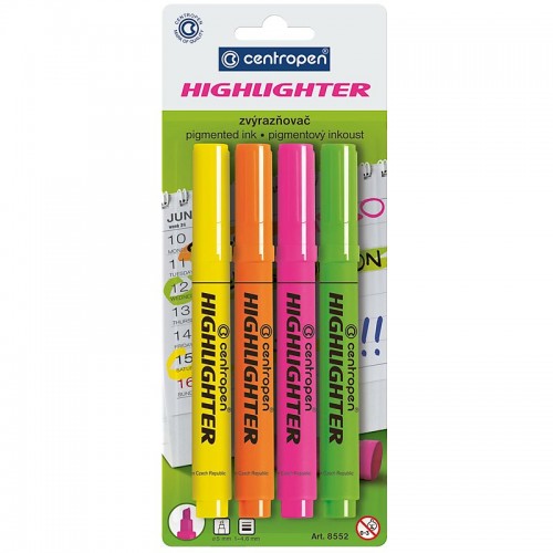 Маркер Highlighter 8552/04, набір 4 шт. (блістер) (Centropen)