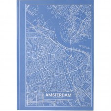 Книга записна А4 Maps Amsterdam, 96арк., кліт., блакитний