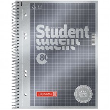 Коледж-блок А5 Premium, клітинка, 80 арк. антрацит
