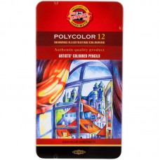 Олівці кольор. художні POLYCOLOR, 12 кол., мет.уп.