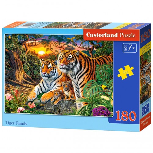 Пазли "Родина тигрів", 180 елементів (Castorland)