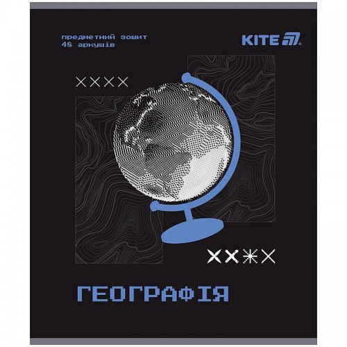 Предметный тетрадь 48 листов, клетка, гибридный лак+УФ, Techno (Kite)