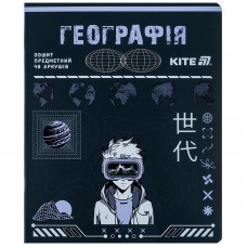 Зошит предметн. 48 арк., кл., софт тач+УФ, Cyber, географія