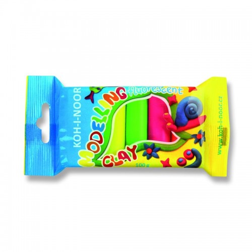 Пластилін Fluorescent, поліет.уп, 100г, 5 неонові кол (KOH-I-NOOR)