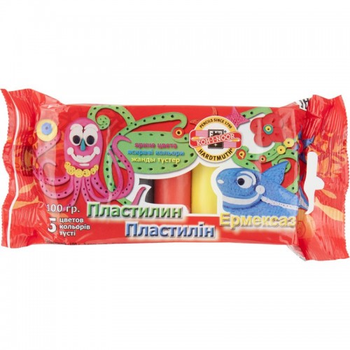 Пластилін, поліет.уп., 100г., 5 кол. (KOH-I-NOOR)
