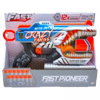 Игрушечный пистолет мех. с барабаном и мягкий. патронами (12 шт.) (сумасшедшие клыки) (28 х 17,4см)