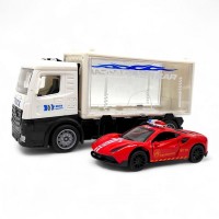 Вантажівка інерц. (Поліція) з метал машинкою (Ferrari)