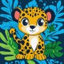 Картина по номерам "Веселый леопард" 30х30 см (Ідейка)