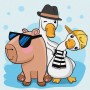 Картина по номерам "Капибара и друзья" 30х30 см (Ідейка)