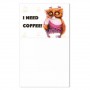 Блокнот на магніті "I need coffee / Сова" (Jumbi)