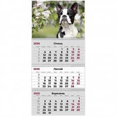 Календар настінний квартальний 2026 р.,3 пр. Dogs 2