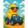 Набір з алмазною мозаїкою (вибірковою) "Качка на машині" 15x20см (Ідейка)