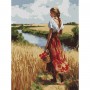 Картина за номерами "Українка та лани" 30х40 см (Ідейка)