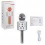 Бездротовий мікрофон караоке, bluetooth, USB, колонка Срібний (MiC)