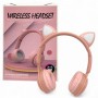 Наушники беспроводные, подсветка, Bluetooth, (РОЗОВЫЕ) (MiC)