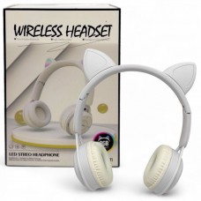 Наушники беспроводные, подсветка, Bluetooth, (БЕЛЫЕ)