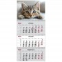 Календарь настенный квартальный 2026г, 3 пр., Cats 1 (Axent)