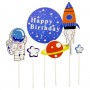 Топпер на торт Happy Birthday дитячий - КОСМОС (MiC)
